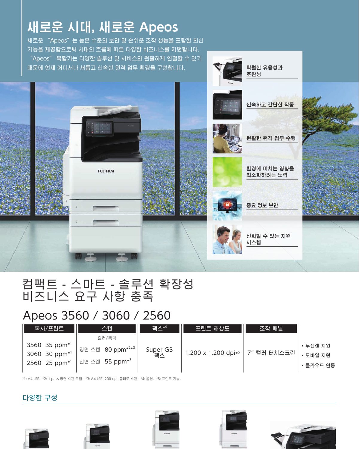 Apeos 3060 A3 흑백 복합기 30매 상세 정보