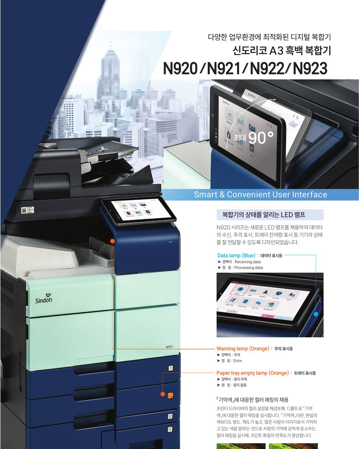 N920 A3 흑백 복합기 45매 상세 정보